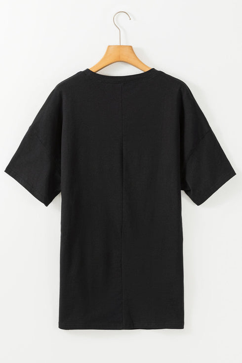 Soft Cotton Blend Short Sleeve Round Neck Tunic Top
