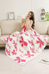 Soft Cotton Bow Pattern Plush Throw Blanket