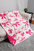 Soft Cotton Bow Pattern Plush Throw Blanket