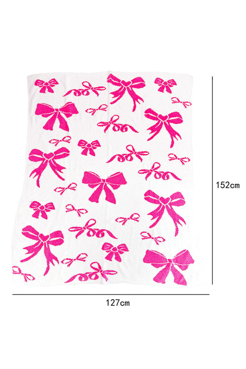 Soft Cotton Bow Pattern Plush Throw Blanket