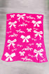 Soft Cotton Bow Pattern Plush Throw Blanket