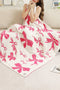 Soft Cotton Bow Pattern Plush Throw Blanket