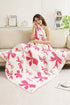 Soft Cotton Bow Pattern Plush Throw Blanket