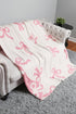 Soft Cotton Bow Pattern Plush Throw Blanket