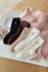 Soft Cotton Crew Socks With Heart Embroidery
