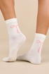 Soft Cotton Knit Ribbon Bow Print Socks