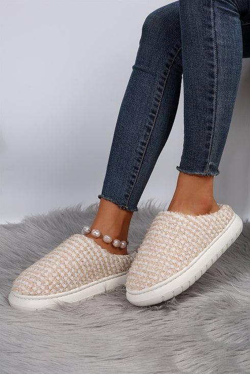 Soft Cotton Knit Round Toe Indoor Slippers