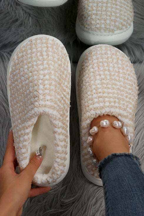 Soft Cotton Knit Round Toe Indoor Slippers