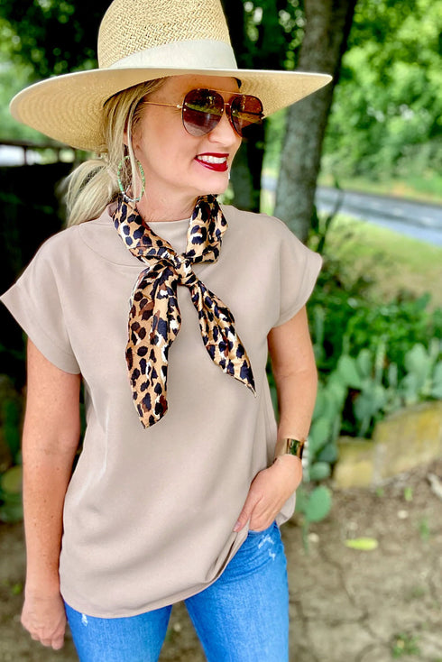 Soft Crew Neck Short Sleeve Loose Fit Top