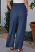 Soft Denim Smocked High Waist Wide Leg Jeans