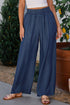 Soft Denim Smocked High Waist Wide Leg Jeans