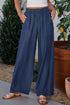 Soft Denim Smocked High Waist Wide Leg Jeans