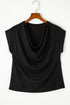 Soft Draped Cowl Neck Batwing Sleeve Top
