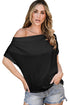 Soft Draped Cowl Neck Batwing Sleeve Top