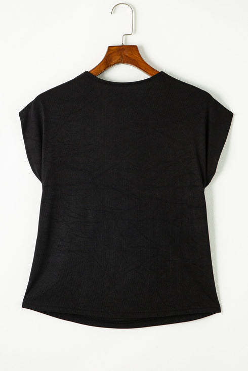 Soft Draped Cowl Neck Batwing Sleeve Top