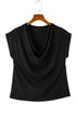 Soft Draped Cowl Neck Batwing Sleeve Top