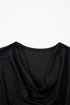 Soft Draped Cowl Neck Batwing Sleeve Top
