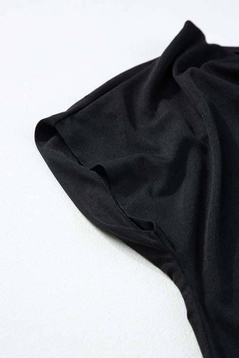 Soft Draped Cowl Neck Batwing Sleeve Top