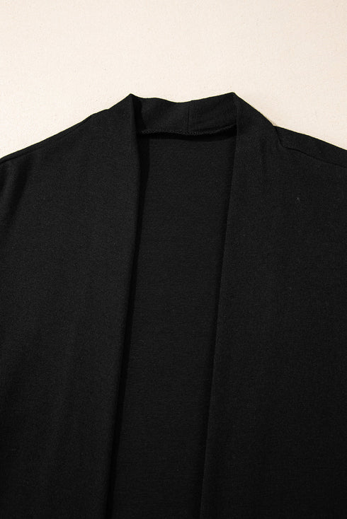 Soft Draped Open Front Long Sleeve Cardigan