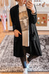 Soft Draped Open Front Long Sleeve Cardigan