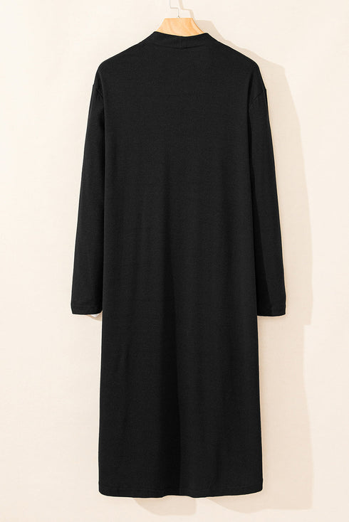 Soft Draped Open Front Long Sleeve Cardigan