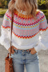 Soft Fair Isle Knit Crew Neck Pullover Sweater