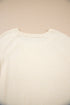 Soft Fine Knit Button Cuff Crew Neck Sweater