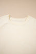Soft Fine Knit Button Cuff Crew Neck Sweater