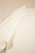 Soft Fine Knit Button Cuff Crew Neck Sweater