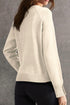 Soft Fine Knit Button Cuff Crew Neck Sweater