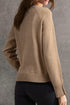 Soft Fine Knit Button Cuff Crew Neck Sweater