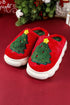 Soft Fleece Tree Graphic Slip On Platform Slippers
