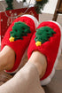 Soft Fleece Tree Graphic Slip On Platform Slippers
