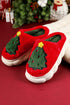 Soft Fleece Tree Graphic Slip On Platform Slippers