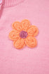 Soft Floral Applique Crew Neck Button Down Cardigan