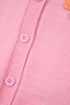 Soft Floral Applique Crew Neck Button Down Cardigan