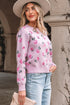 Soft Floral Knit Crew Neck Pullover Sweater