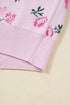 Soft Floral Knit Crew Neck Pullover Sweater