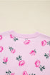 Soft Floral Knit Crew Neck Pullover Sweater
