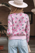 Soft Floral Knit Crew Neck Pullover Sweater