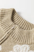 Soft Floral Knit Quarter Zip Long Sleeve Sweater