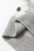 Soft Floral Knit Quarter Zip Long Sleeve Sweater