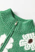 Soft Floral Knit Quarter Zip Long Sleeve Sweater