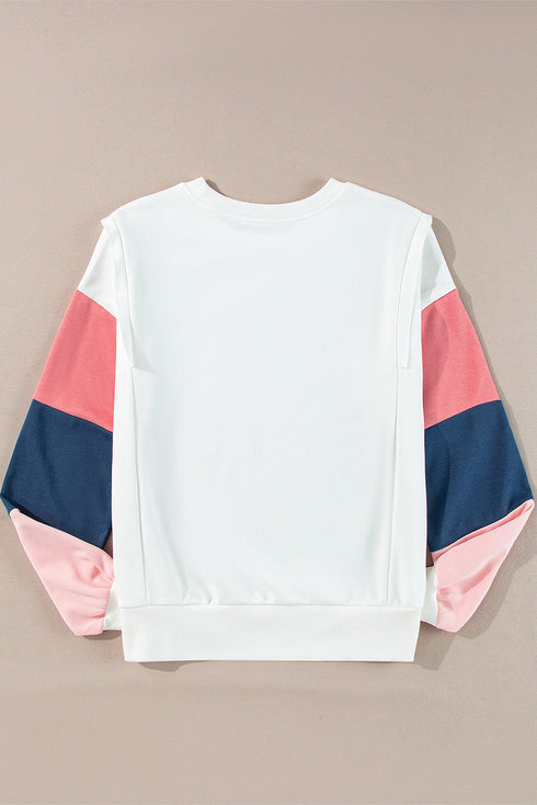 Soft French Terry Contrast Panel Pullover Top