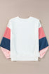 Soft French Terry Contrast Panel Pullover Top