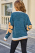 Soft Fuzzy Knit Large Floral Graphic Sweater