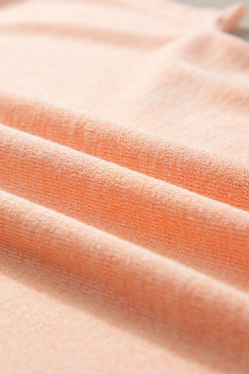 Soft Heathered Knit Button Shoulder Detail Top