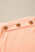 Soft Heathered Knit Button Shoulder Detail Top