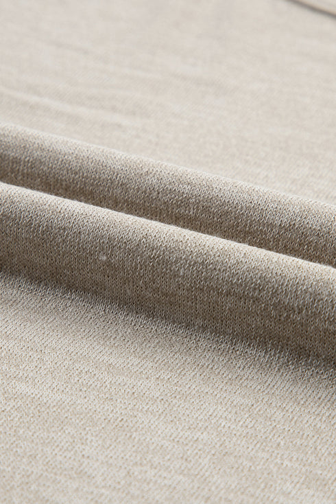 Soft Heathered Knit Button Shoulder Detail Top