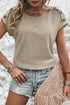 Soft Heathered Knit Button Shoulder Detail Top